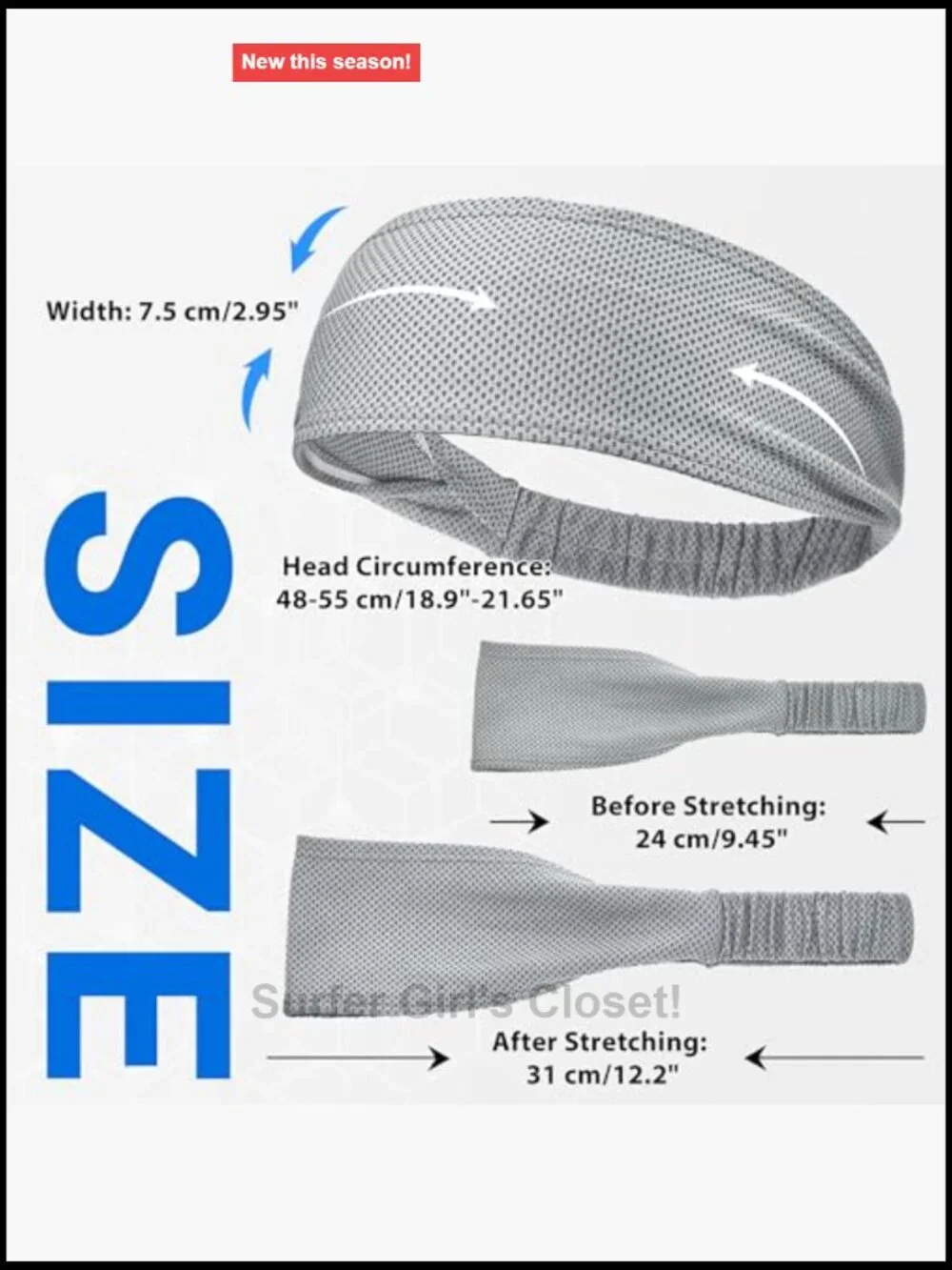 Cooling Headbands for Women, Moisture Wicking Non-Slip Sweatbands
